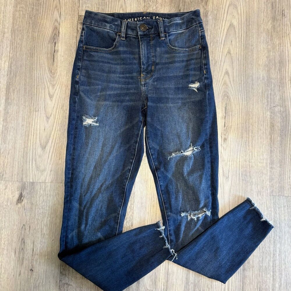 American Eagle Curvy Hi-Rise Jegging Distressed 2 Regular